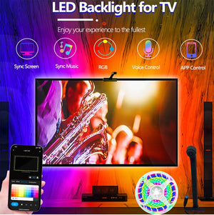 Retroiluminación LED RGBIC para TV con Cámara y App (55‑75″)