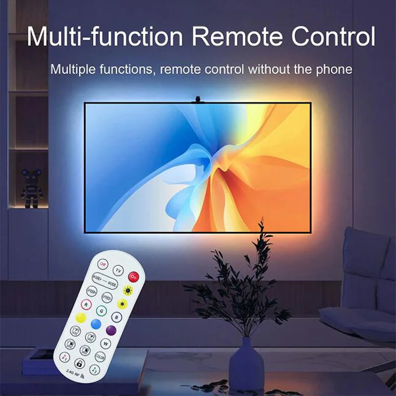 Retroiluminación LED RGBIC para TV con Cámara y App (55‑75″)