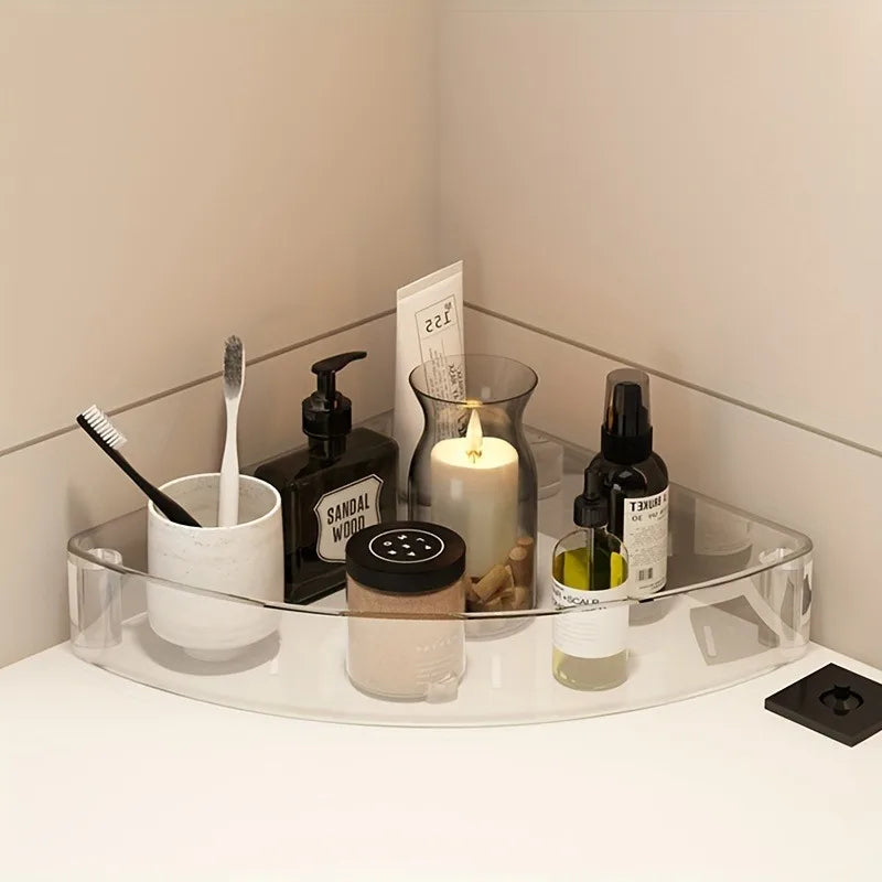 Rack transparente multi‑capa tipo carrito para baño o lavabo