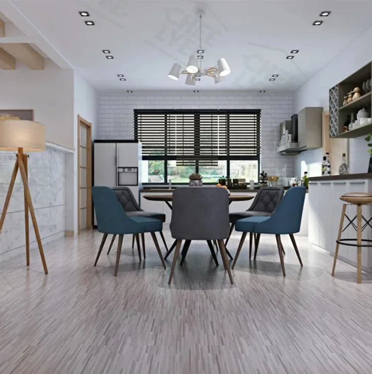 Pegatina de Piso Vinílica con Diseño de Madera o Cemento – Autoadhesiva, Gruesa e Impermeable