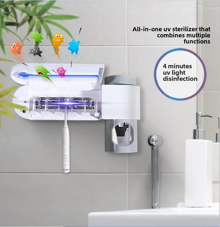 Portacepillos de Dientes con Esterilizador UV Solar