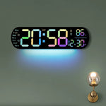 Reloj digital LED 35 cm con control remoto y luz ambiental