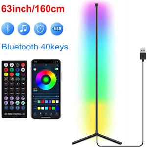 Lámpara de esquina inteligente Tuya de piso 160 cm (RGB, Alexa)