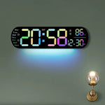 Reloj digital LED 35 cm con control remoto y luz ambiental