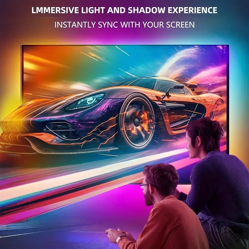 Retroiluminación LED RGBIC para TV con Cámara y App (55‑75″)