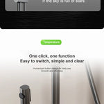 Sistema de ducha completo con botón tipo piano, display digital y ambient light (“grey piano button ambient light shower set”)