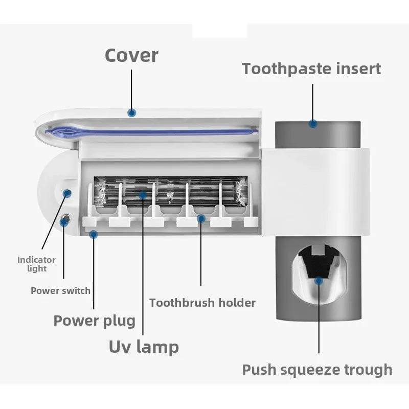 Portacepillos de Dientes con Esterilizador UV Solar