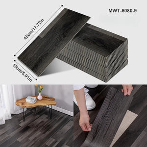 Pegatina de Piso Vinílica con Diseño de Madera o Cemento – Autoadhesiva, Gruesa e Impermeable