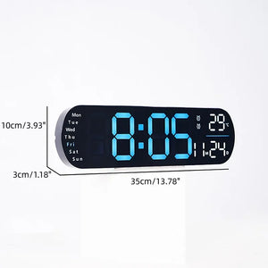 Reloj digital LED 35 cm con control remoto y luz ambiental