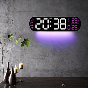 Reloj digital LED 35 cm con control remoto y luz ambiental