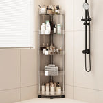 Rack transparente multi‑capa tipo carrito para baño o lavabo