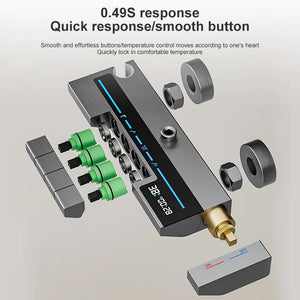 Sistema de ducha completo con botón tipo piano, display digital y ambient light (“grey piano button ambient light shower set”)