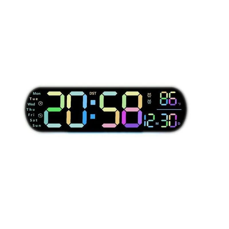 Reloj digital LED 35 cm con control remoto y luz ambiental