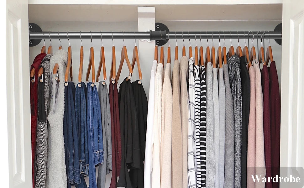 Wall Mounted 180cm Industrial Pipe Clothes Hanging Rail Rod Garment Rack Detachable