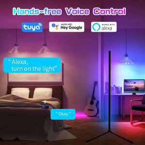 Lámpara de esquina inteligente Tuya de piso 160 cm (RGB, Alexa)
