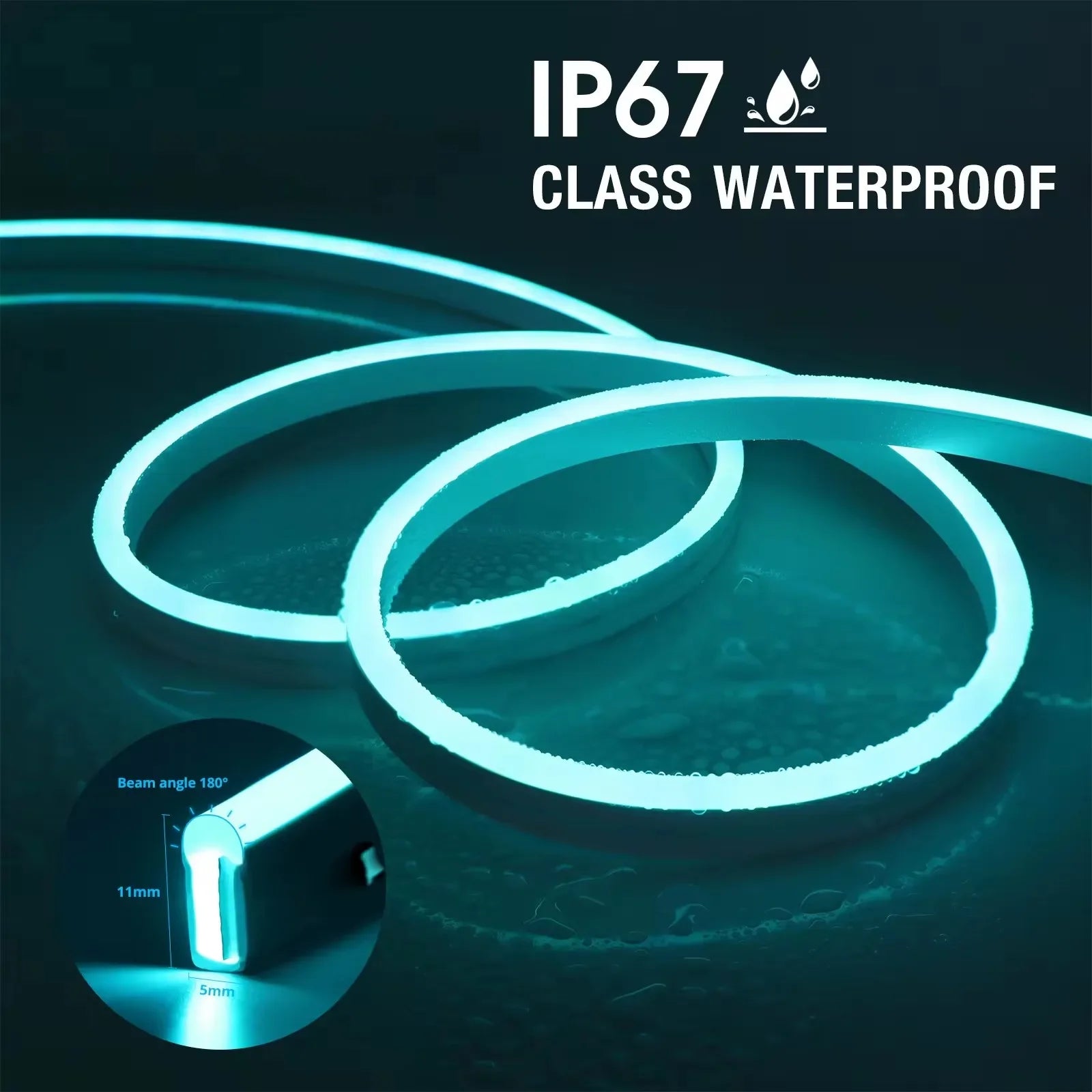 Tira LED Neón RGB Impermeable (1‑5m) con Control App