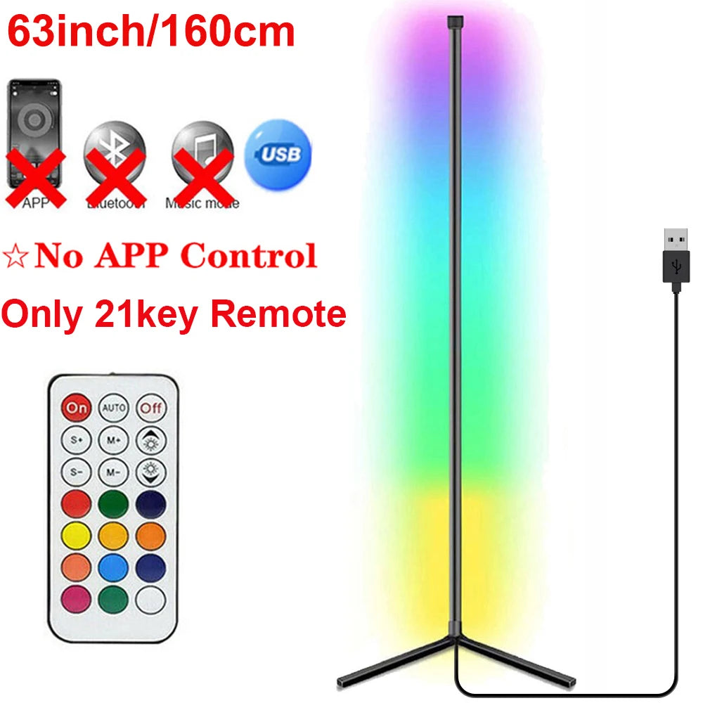 Lámpara de esquina inteligente Tuya de piso 160 cm (RGB, Alexa)