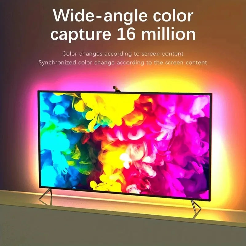 Retroiluminación LED RGBIC para TV con Cámara y App (55‑75″)