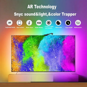 Retroiluminación LED RGBIC para TV con Cámara y App (55‑75″)