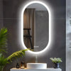 Espejo oval LED de baño, 3 tamaños, antiniebla, 3 colores