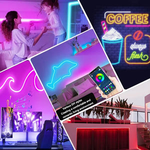Tira LED Neón RGB Impermeable (1‑5m) con Control App