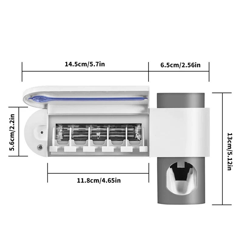 Portacepillos de Dientes con Esterilizador UV Solar