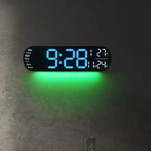 Reloj digital LED 35 cm con control remoto y luz ambiental