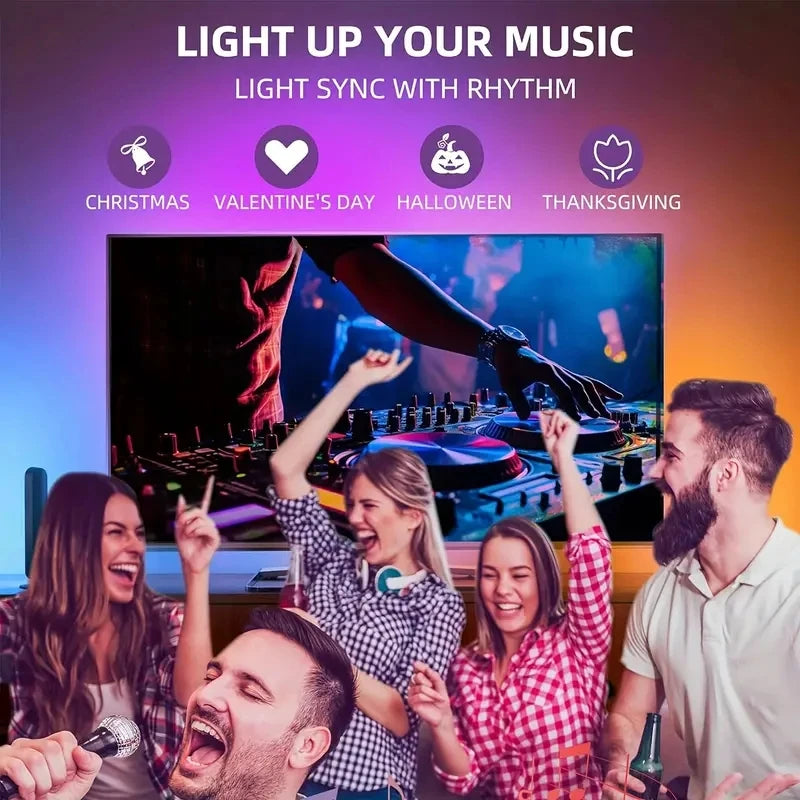 Retroiluminación LED RGBIC para TV con Cámara y App (55‑75″)