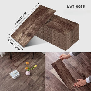 Pegatina de Piso Vinílica con Diseño de Madera o Cemento – Autoadhesiva, Gruesa e Impermeable
