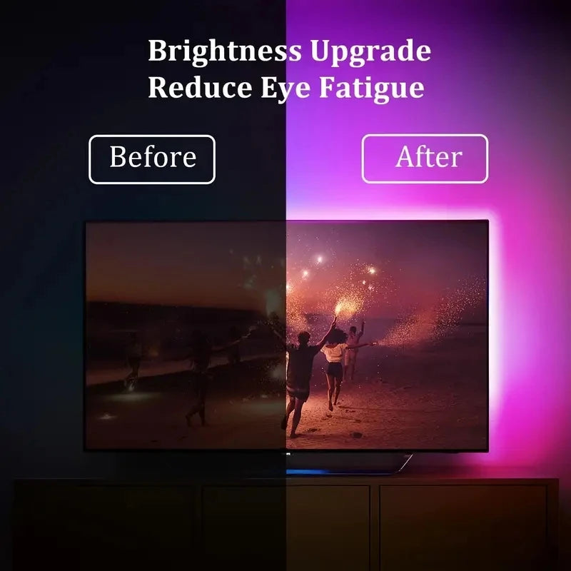 Retroiluminación LED RGBIC para TV con Cámara y App (55‑75″)