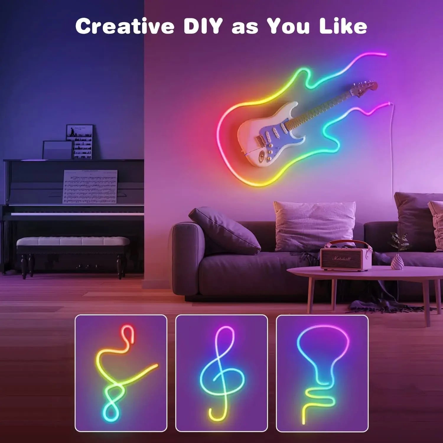 Tira LED Neón RGB Impermeable (1‑5m) con Control App
