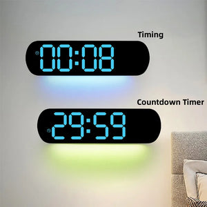 Reloj digital LED 35 cm con control remoto y luz ambiental