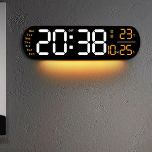 Reloj digital LED 35 cm con control remoto y luz ambiental