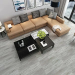 Pegatina de Piso Vinílica con Diseño de Madera o Cemento – Autoadhesiva, Gruesa e Impermeable
