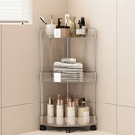 Rack transparente multi‑capa tipo carrito para baño o lavabo