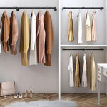 Wall Mounted 180cm Industrial Pipe Clothes Hanging Rail Rod Garment Rack Detachable