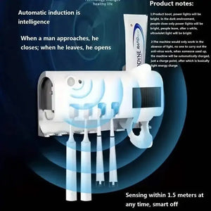 Portacepillos de Dientes con Esterilizador UV Solar