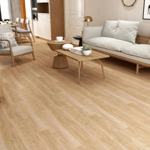 Pegatina de Piso Vinílica con Diseño de Madera o Cemento – Autoadhesiva, Gruesa e Impermeable