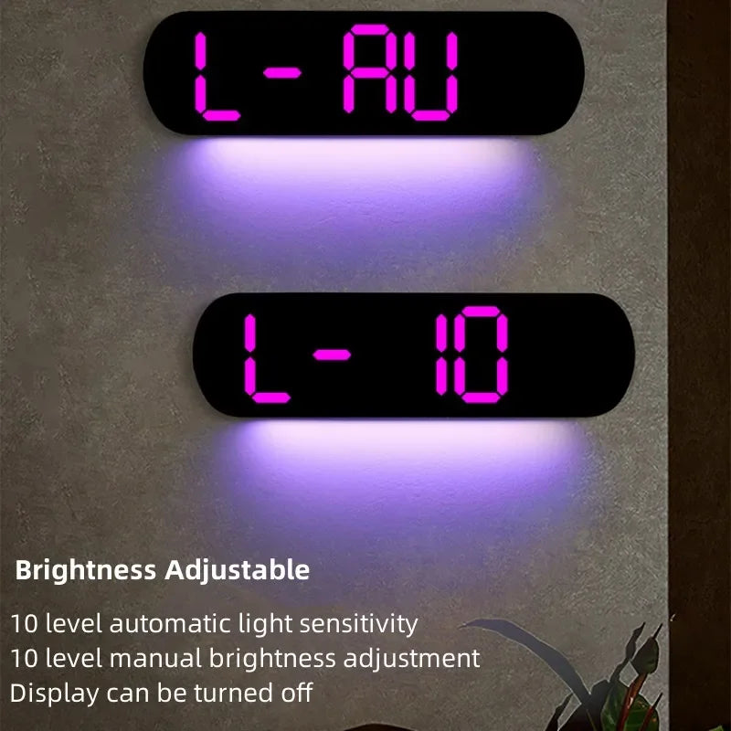 Reloj digital LED 35 cm con control remoto y luz ambiental