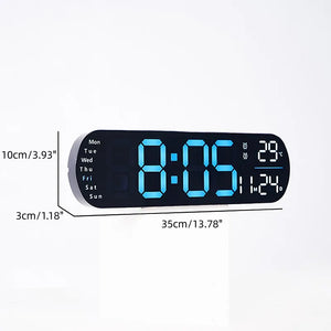 Reloj digital LED 35 cm con control remoto y luz ambiental