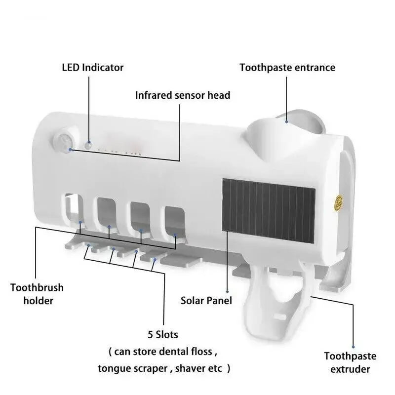 Portacepillos de Dientes con Esterilizador UV Solar