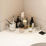 Rack transparente multi‑capa tipo carrito para baño o lavabo